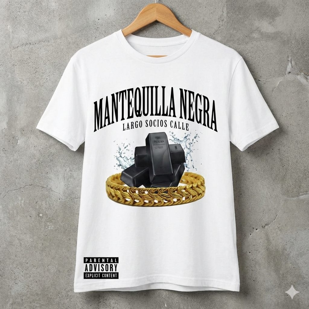 Camiseta Blanca Mantequilla Negra